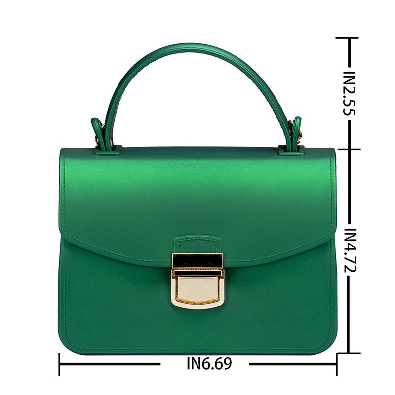 Chrysansmile Green Clutch Purses for Women Jelly Small Crossbody Bags Formal Evening Bags Top Handle Purses for Women Mini Tote Bag - Image 4
